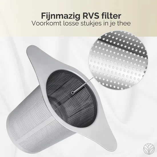 Theezeef RVS Theefilter Met Handvat En Lekplaatje